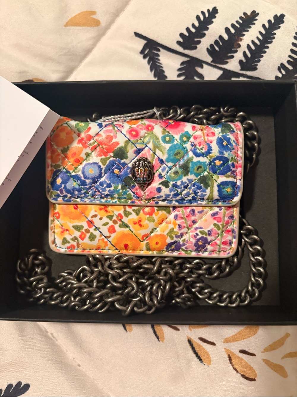 Kurt Geiger Mini Bag with Multicolor Floral Print Gift Box